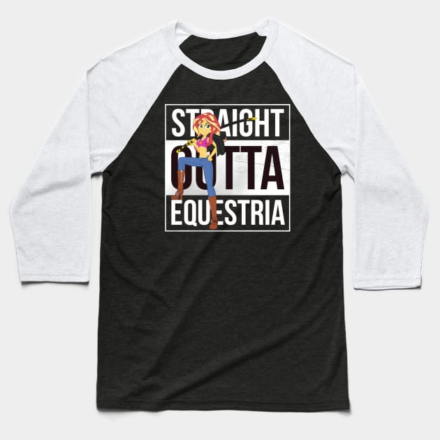 Straight Outta Equestria Baseball T-Shirt by Moliminous